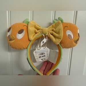 Disney Loungefly Orange Bird Floral Corduroy Ear Headband